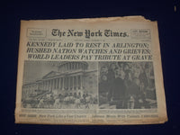 1963 NOVEMBER 26 THE NEW YORK TIMES - KENNEDY LAID TO REST IN ARLINGTON- NP 2998