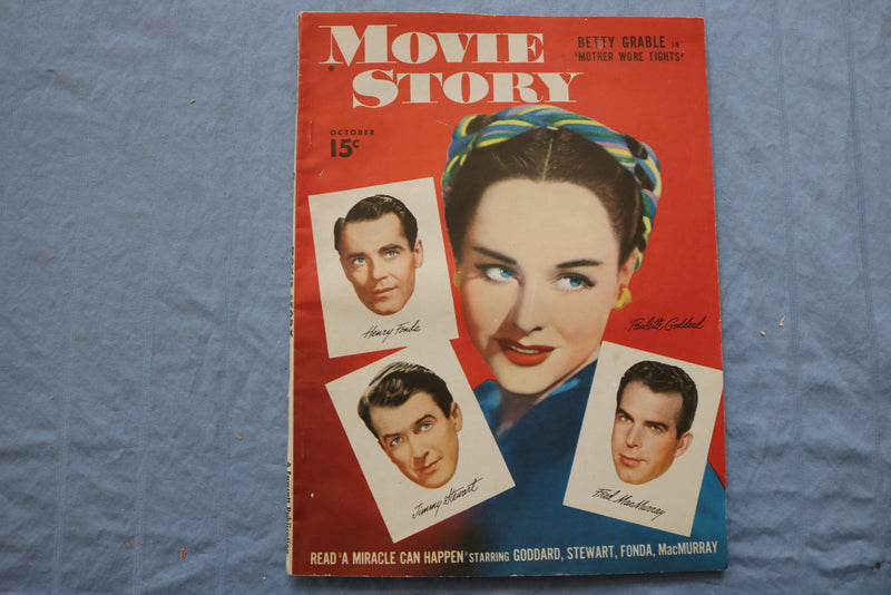 1947 OCTOBER MOVIE STORY MAGAZINE - PAULETTE GODDARD COVER - ST 1002M