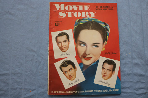 1947 OCTOBER MOVIE STORY MAGAZINE - PAULETTE GODDARD COVER - ST 1002M