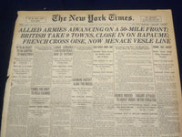 1918 AUGUST 24 NEW YORK TIMES - ALLIED ARMIES ADVANCING - NT 9202