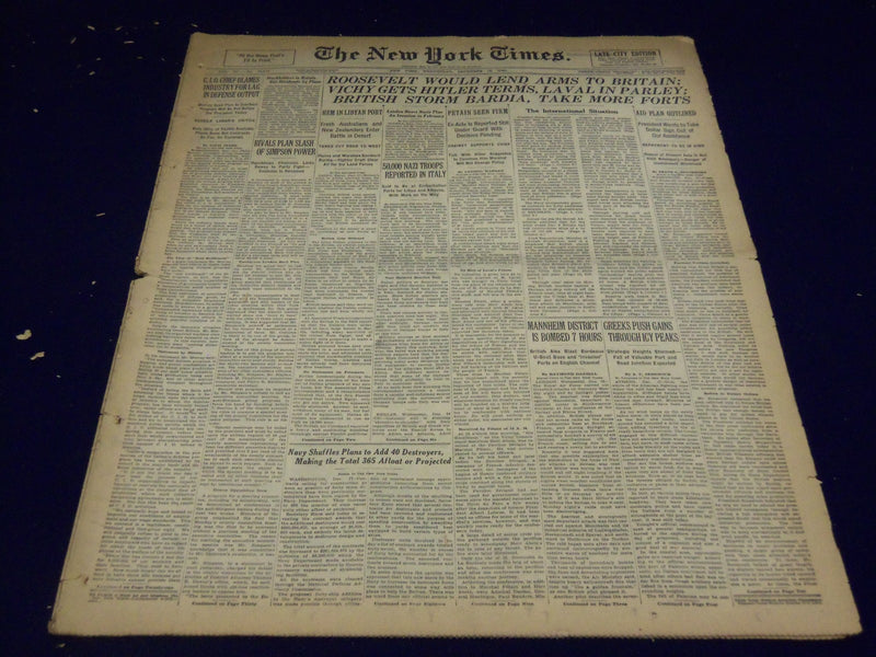 1940 DEC 18 NEW YORK TIMES - ROOSEVELT WOULD LAND ARMS TO BRITAIN - NT 2493