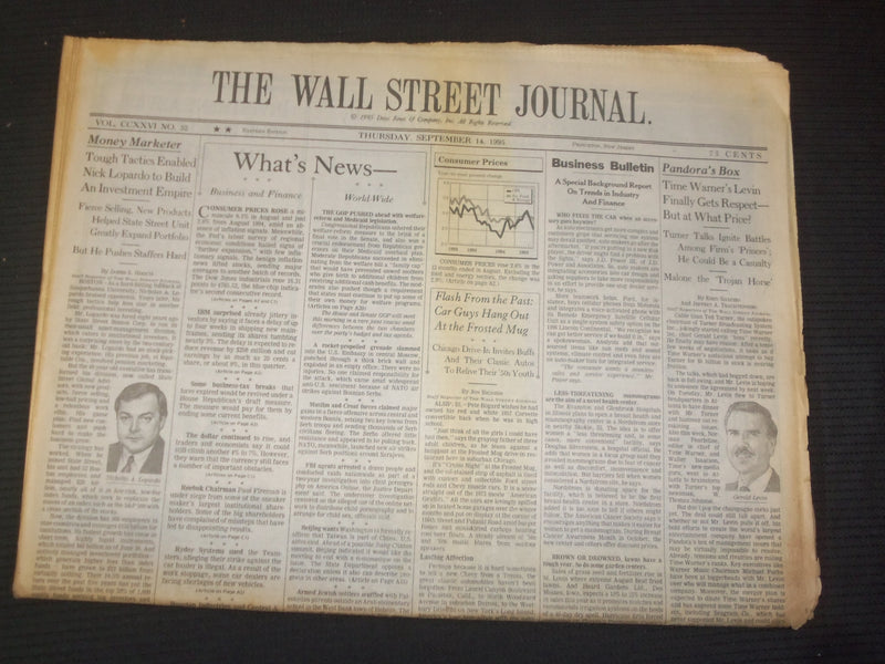 1995 SEP 14 THE WALL STREET JOURNAL - TIME WARNER GERALD LEVIN RESPECT - WJ 199