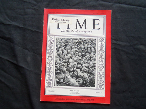 1928 NOVEMBER 5 TIME MAGAZINE - THE AMERICAN PEOPLE - T 182