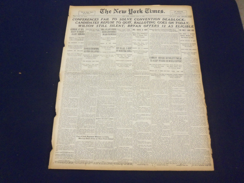 1920 JULY 5 NEW YORK TIMES - CONVENTION DEADLOCKED - NT 9321