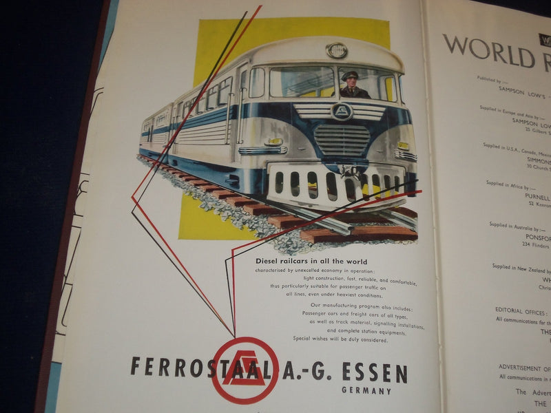 1958-1959 WORLD RAILWAYS BOUND VOLUME PUBLISHED IN ENGLAND - PHOTOS - KD 2624