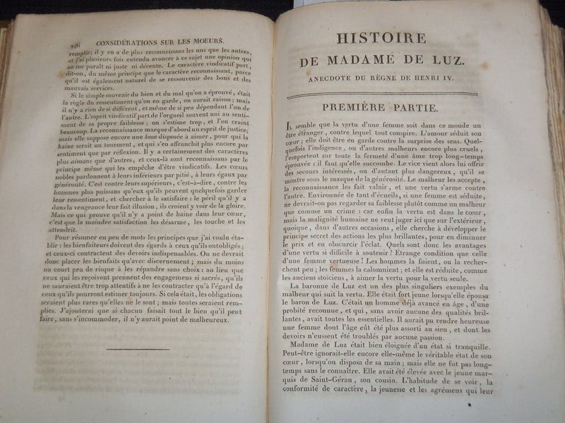 1820-1821 OEUVRES DE DUCLOS FRENCH VOLUMES 1-3 - PARIS - KD 4133