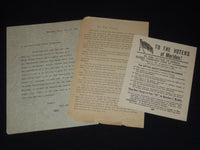 1916 MERIDEN CONN. POLITICAL LITERATURE LOT OF 3 - J 9537