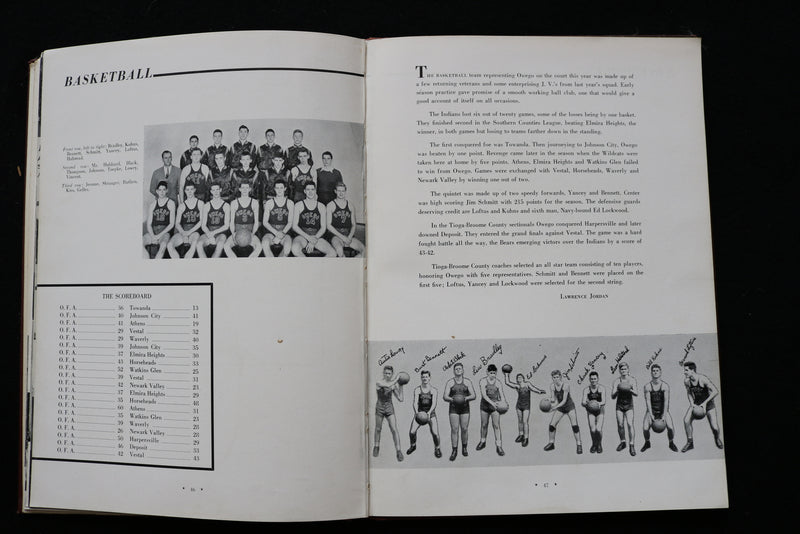 1945 TOM TOM OWEGO FREE ACADEMY YEARBOOK - OWEGO NEW YORK - HARDCOVER - YB 3481