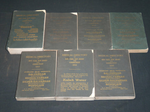 1917-1924 MEDICAL DIRECTORY OF NEW YORK NJ & CONNECTICUT LOT OF 7 - KD 2640
