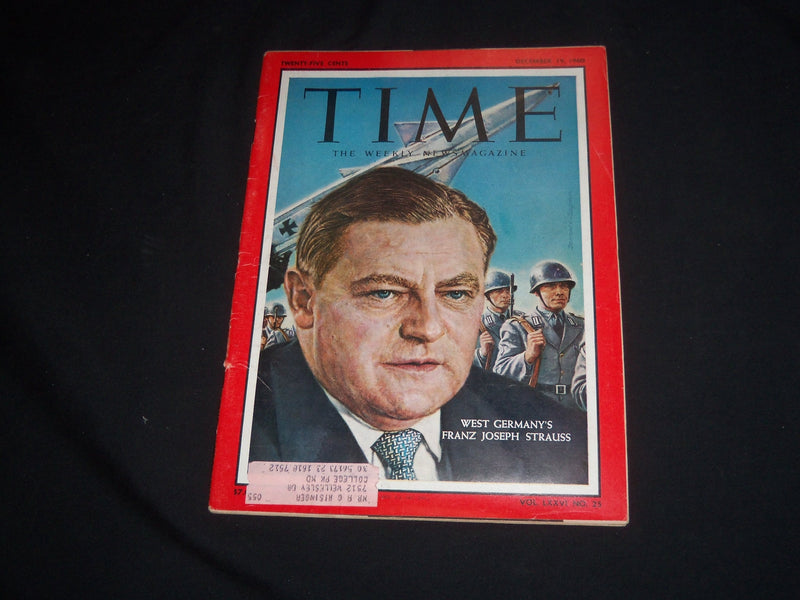 1960 DECEMBER 19 TIME MAGAZINE - WEST GERMANY'S FRANZ JOSEPH STRAUSS - T 1775