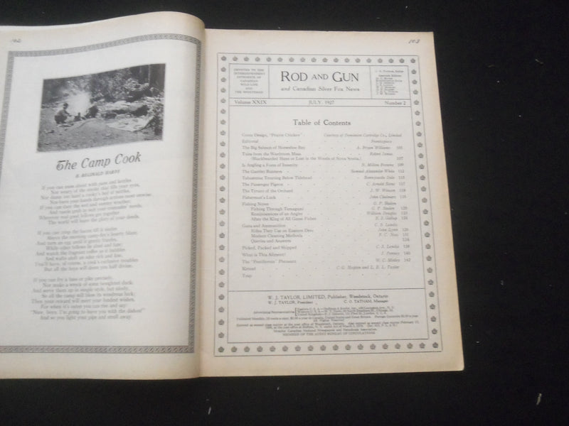 1927 JULY ROD AND GUN MAGAZINE - NICE COVER, ARTICLES & PHOTOS - SP 6377E