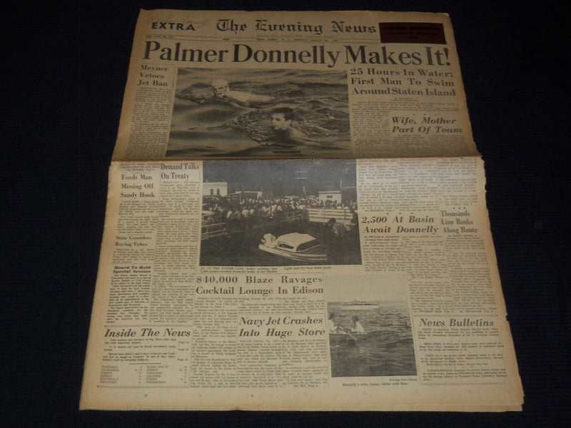 1961 AUGUST 28 EVENING NEWS NEWSPAPER - PALMER DONNELLY MAKES IT - NP 2151U