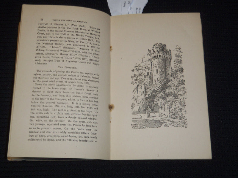 1898 WARWICK CASTLE AND TOWN GUIDE BY C. J. RIBTON-TURNER - J 9528