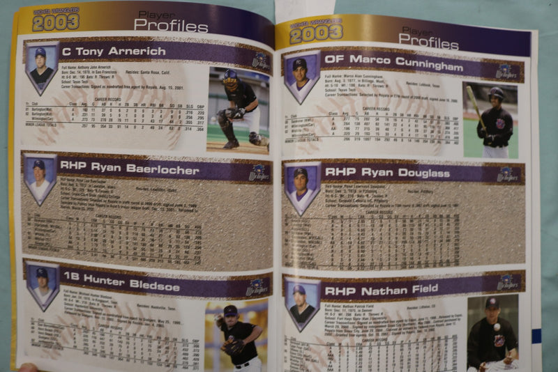 2003 WICHITA WRANGLERS BASEBALL YEARBOOK - K 3408