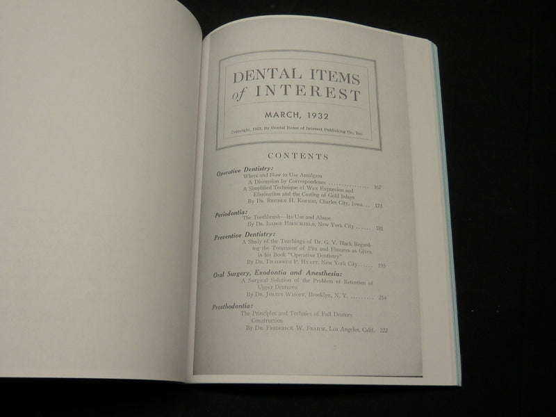 1908-1934 DENTAL REVIEW & ITEMS OF INTEREST BOUND VOLUME LOT OF 2 - WR 464B