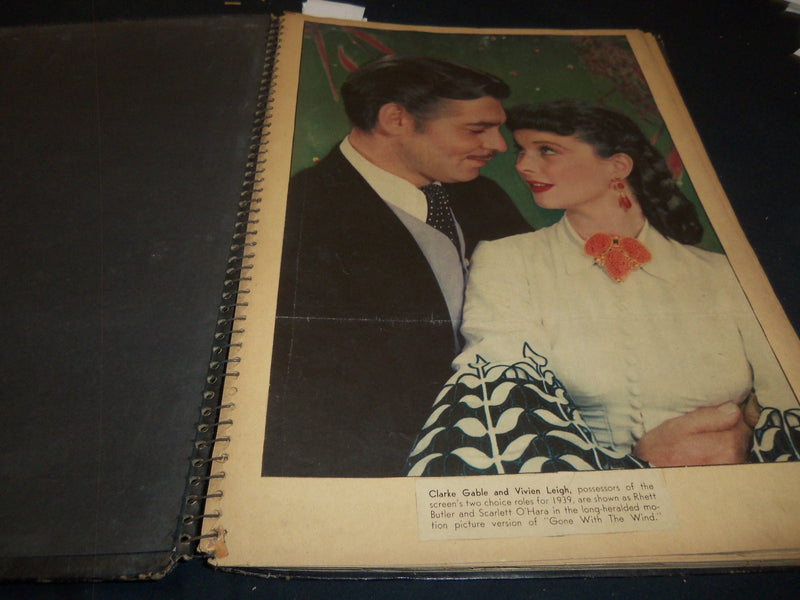 1930'S-1940'S HOLLYWOOD MOVIE STARS SCRAPBOOK - GABLE - COOPER - 33A