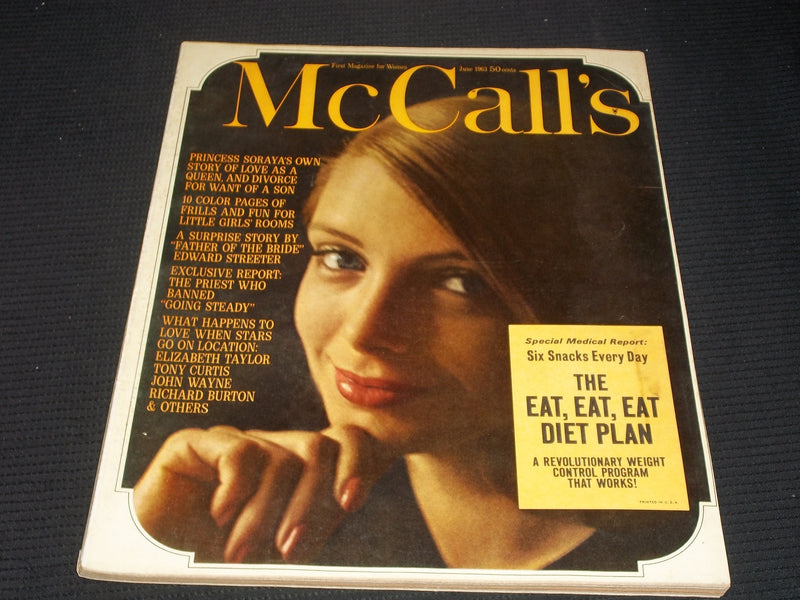 1963 JUNE MCCALL'S MAGAZINE - PRINCESS SORAYA FRONT COVER - E 1217