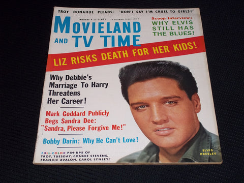 1959 JANUARY MOVIELAND & TV TIME MAGAZINE - ELVIS PRESLEY COVER - E 15592