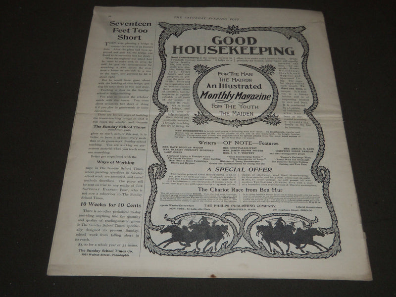 1902 JUNE 28 THE SATURDAY EVENING POST MAGAZINE - ILLUSTRATED COVER- SP 1048