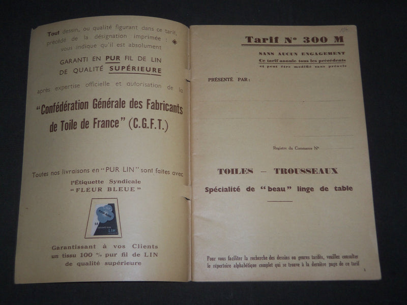 1940'S LE BEAU DAMASSÉ DU NORD FRENCH CATALOGUE - NICE ILLUSTRATIONS - FR 584