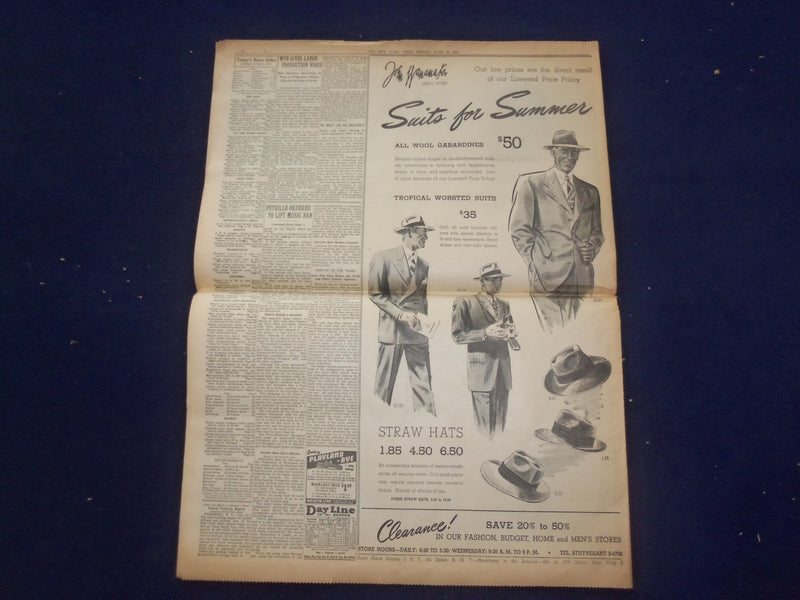 1944 JUNE 16 NEW YORK TIMES - SUPERFORTRESSES BOMB JAPAN PROPER - NP 6569