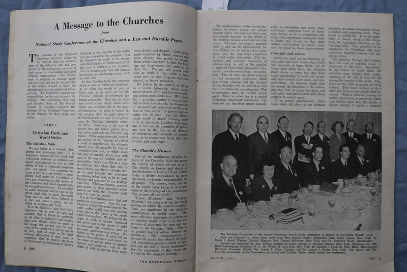 1945 MARCH THE METHODIST WOMAN - JOHN FOSTER DULLES - SOFTCOVER BOOK - K 3000