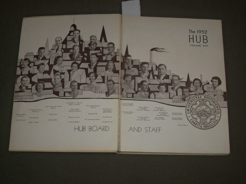 1952 THE HUB BOSTON UNIVERSITY YEARBOOK - NICE PHOTOS - YB 1346