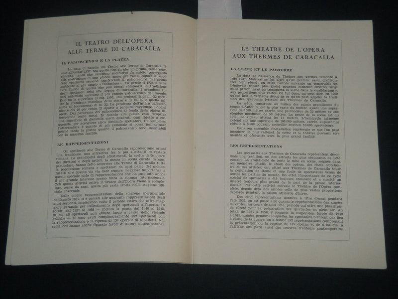 1956 SEPTEMBER 6 TERME DI CARACALLA PROGRAM - TOSCA - GIOCOMO PUCCINI - J 4288