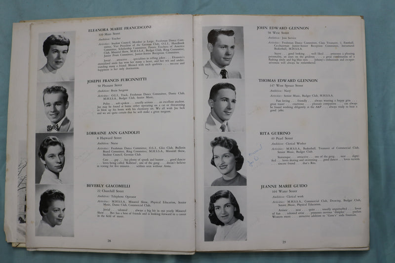 1955 OAK LILY AND IVY MILFORD HIGH SCHOOL YEARBOOK - MILFOR, MA. - YB 3571