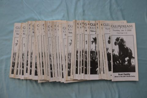 2008 GULF STREAM PARK HORSE RACING PROGRAMS - LOT OF 43 - VARIOUS DATES - O 3956