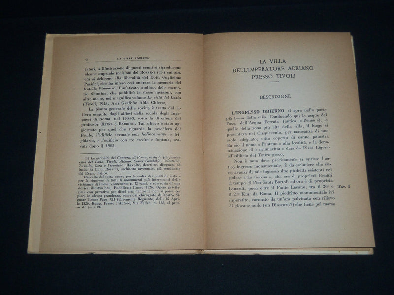 1948 LA VILLA ADRIANA CATALOG BY SALVATORE AURIGEMMA - NICE PLATES - J 4149