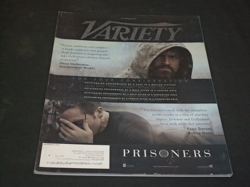 2013 NOVEMBER 19 VARIETY MAGAZINE - PRISONERS - SP 3358
