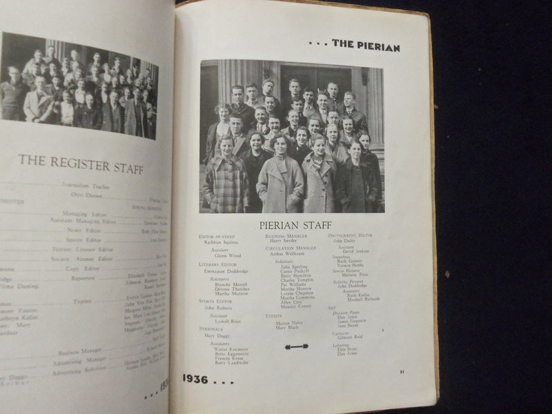 1936 PIERIAN MORTON HIGH SCHOOL YEARBOOK - RICHMOND, INDIANA - YB 1926H