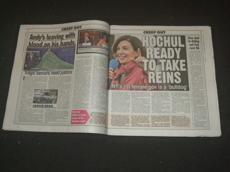 2021 AUGUST 11 NEW YORK POST NEWSPAPER - GOV. ANDREW CUOMO RESIGNS