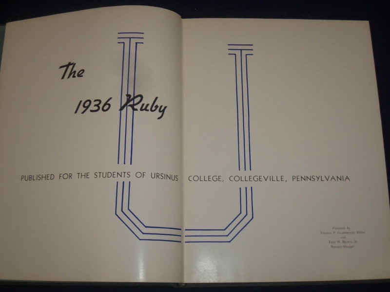 1936 THE RUBY URSINUS COLLEGE YEARBOOK - COLLEGEVILLE, PA - GREAT PHOTOS - YB 9