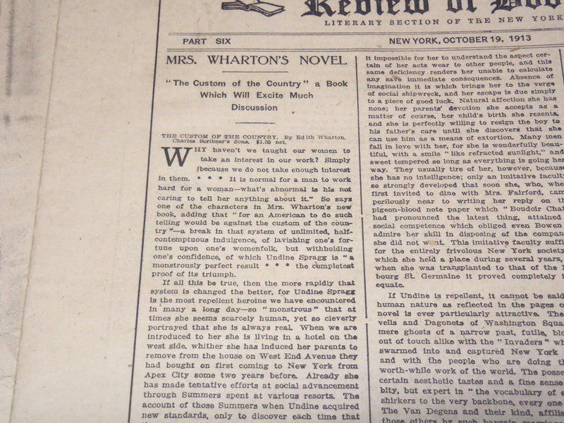 1913 NEW YORK TIMES NEWSPAPER BOOK REVIEW SECTIONS LOT OF 15 ISSUES - O 3221B