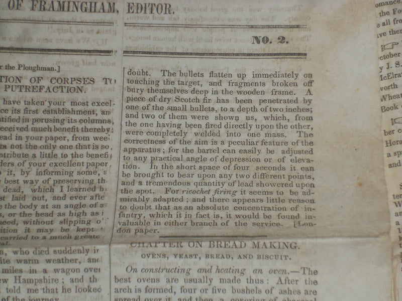 1846 OCTOBER 10 MASSACHUSETTS PLOUGHMAN - BENNINGFIELD'S ELECTRIC GUN - NP 5133