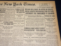 1919 DECEMBER 15 NEW YORK TIMES - WILSON WILL MAKE NO OFFER ON TREATY - NT 8542