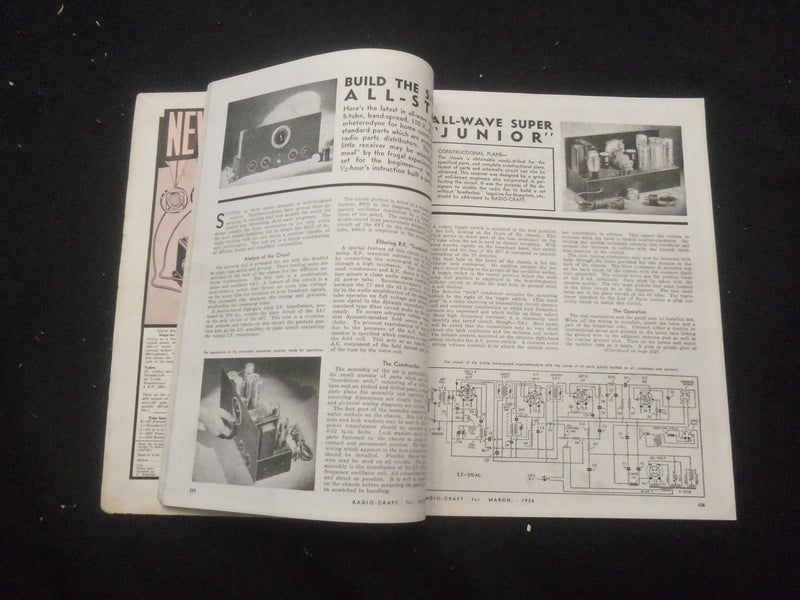 1935 MARCH RADIO-CRAFT MAGAZINE - A DISTANCE GETTER FOR A DOLLAR - B 433P