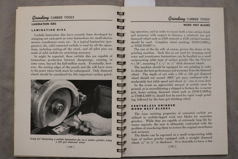 1950'S GRINDING CARBIDE TOOLS CATALOG - K 3450