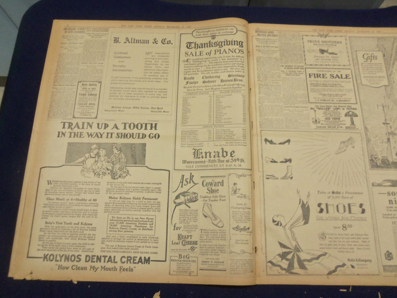 1922 NOVEMBER 27 NEW YORK TIMES - PASTOR SAYS KLAN PLANS WORLD DRIVE - NT 8434