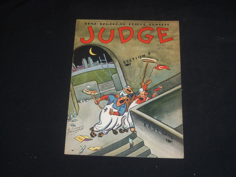 1931 NOVEMBER 28 JUDGE MAGAZINE - SINGING CLEANING PEOPLE IN STADIUM - ST 5710