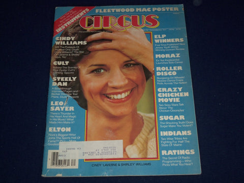 1977 DECEMBER 8 CIRCUS MAGAZINE - CINDY WILLIAMS COVER - GREAT PHOTOS - J 655