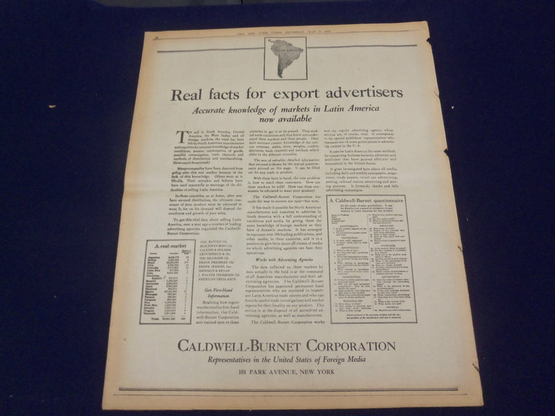 1919 MAY 8 N.Y. TIMES-ON LUSITANIA DAY ALLIES DICTATE A PEACE-BAUM DEAD- NT 9241