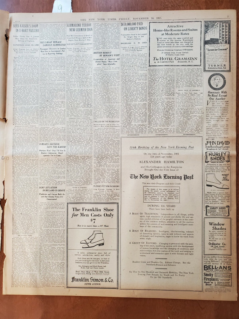 1917 NOVEMBER 16 NEW YORK TIMES - KERENSKY ARMY IN FLIGHT - NT 8070