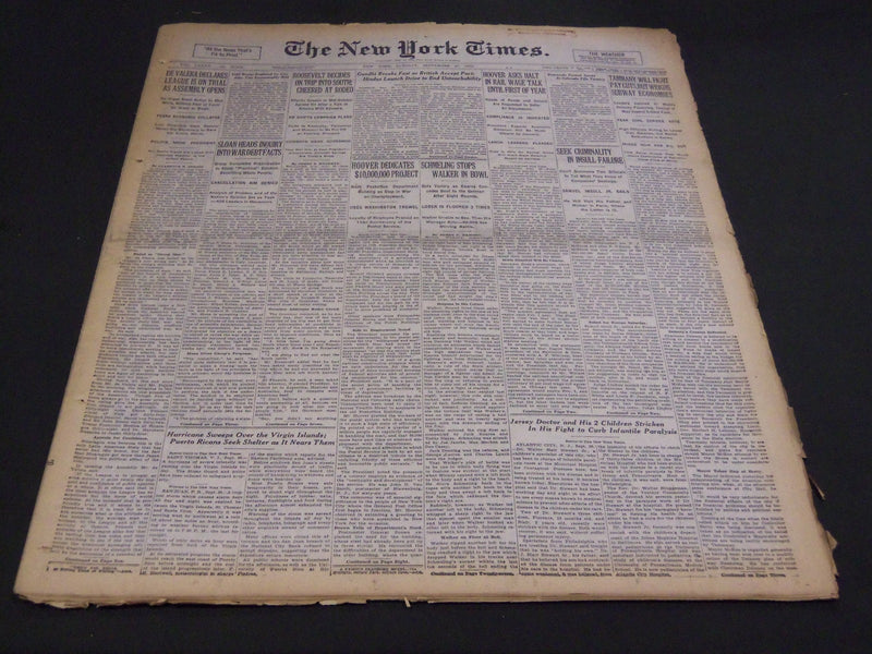 1932 SEPTEMBER 27 NEW YORK TIMES - GANDHI BREAKS FAST, SCHMELING - NT 4820