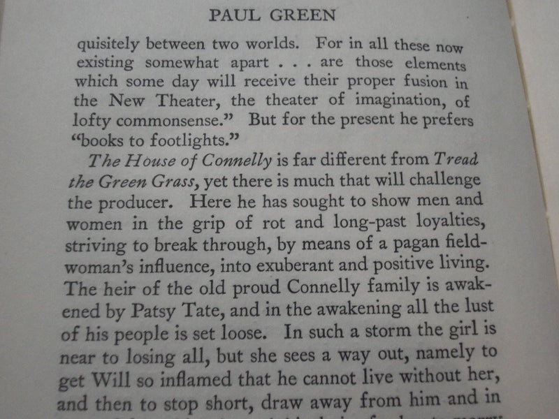 1928 PAUL GREEN BOOK BY BARRETT H. CLARK - NEW YORK - KD 2249