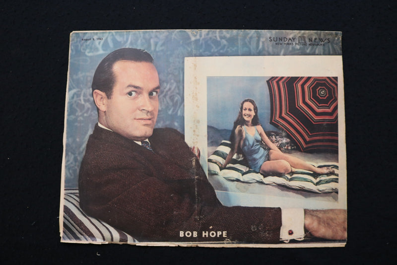 1943 AUGUST 8 NY SUNDAY NEWS MAGAZINE - BOB HOPE COVER - E 25565