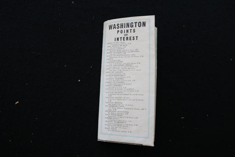 1942 WASHINGTON DISTRICT OF COLUMBIA CITY MAP - FOLD-OUT - K 2216