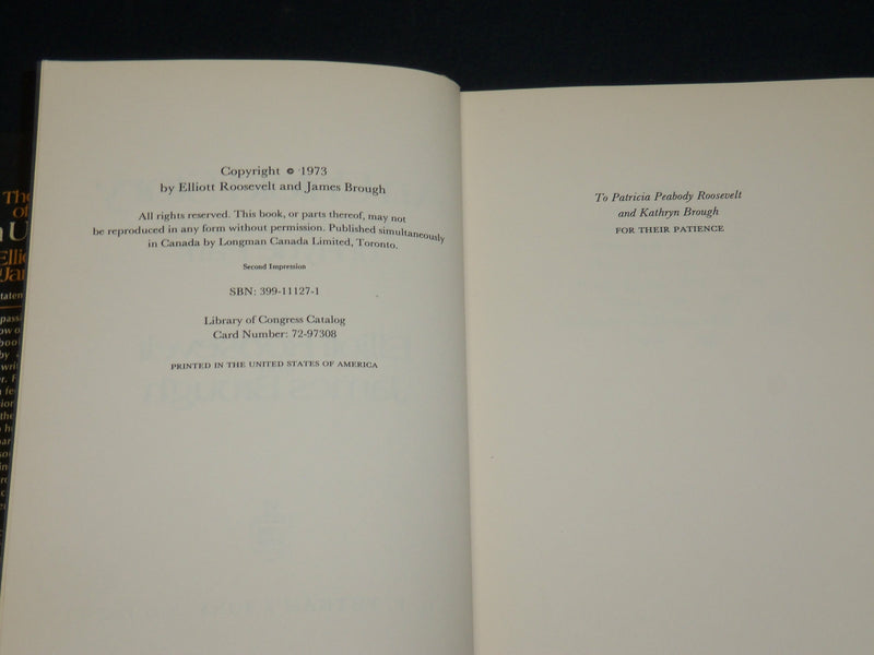 1973 THE ROOSEVELTS OF HYDE PARK BOOK INSCRIBED BY JAMES BROUGH - D 560